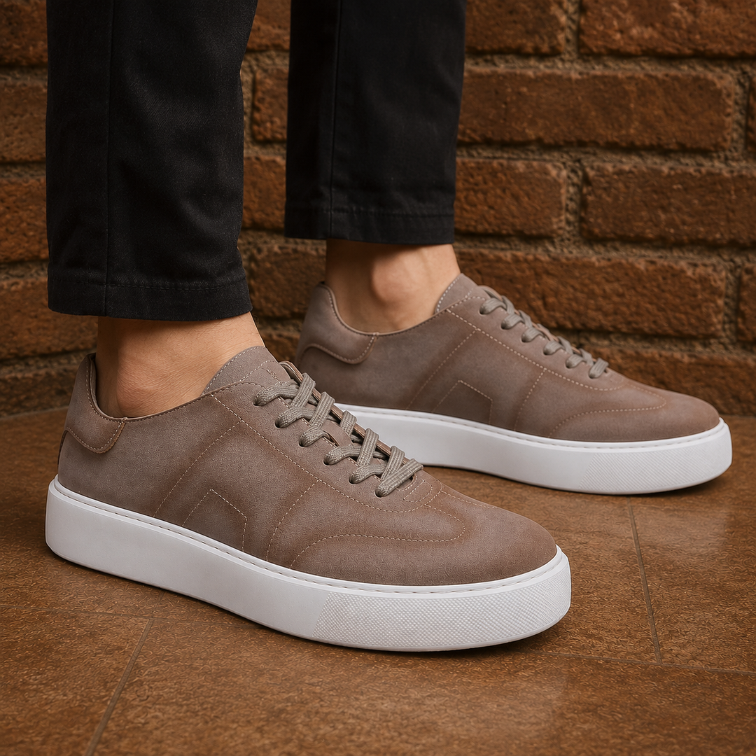 Premium Leather Lace Up Sneakers