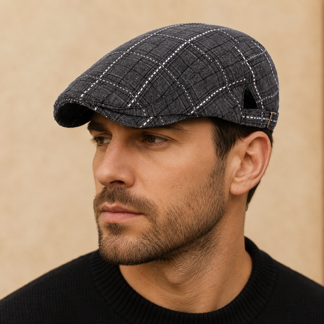 Refined Check Flat Cap