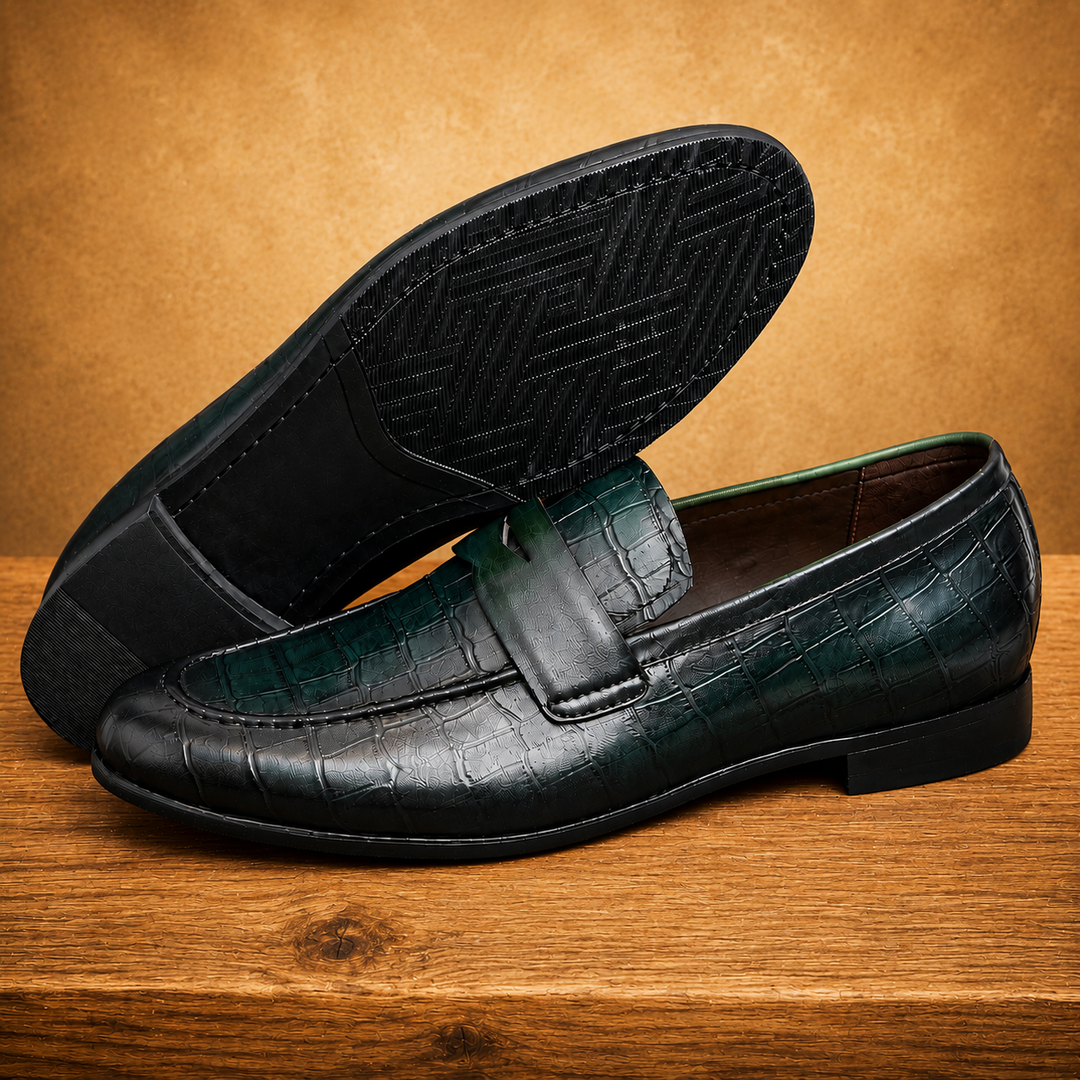Luxurious Crocodile Penny Loafers