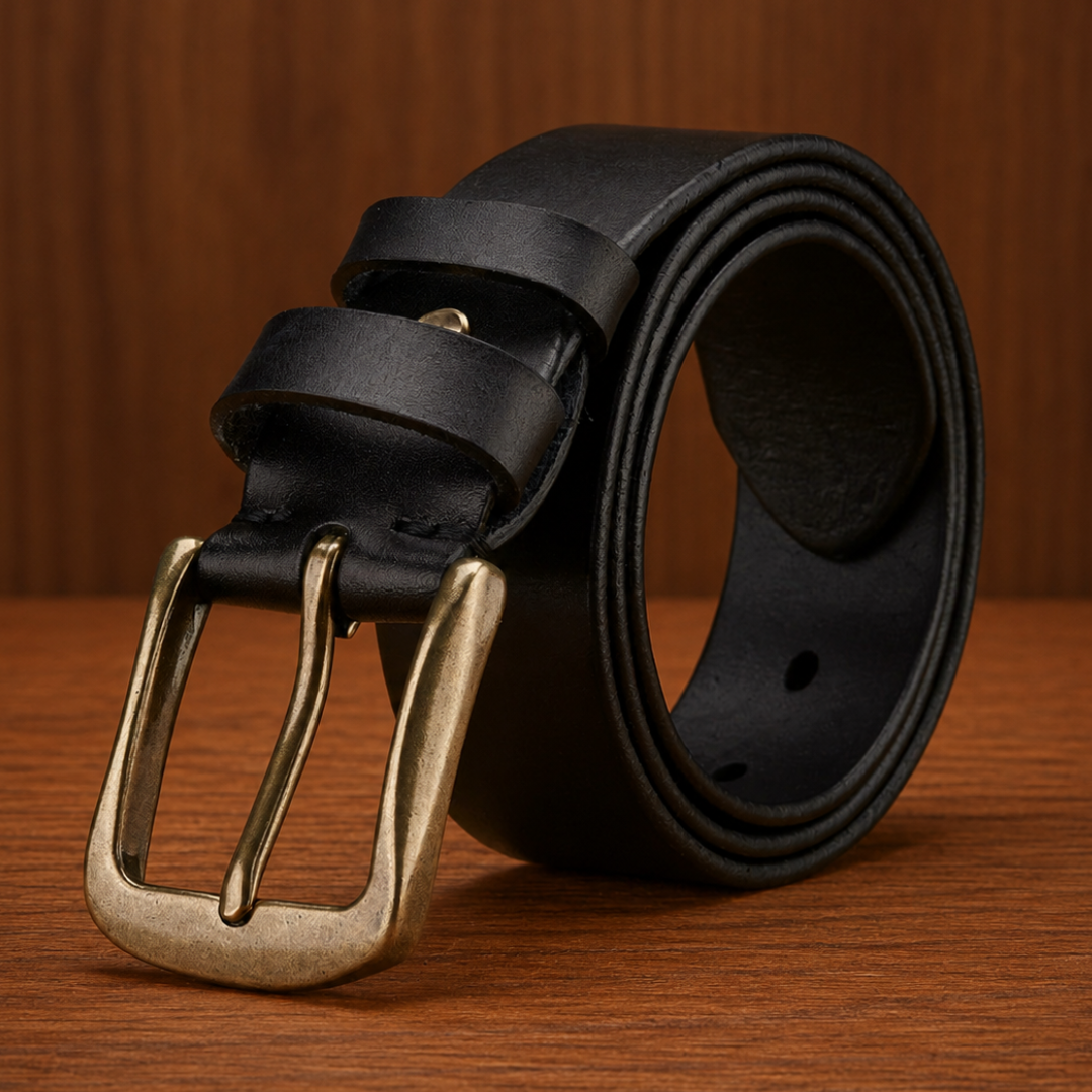 Vintage Buckle Leather Belt