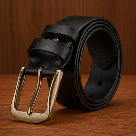 Vintage Buckle Leather Belt