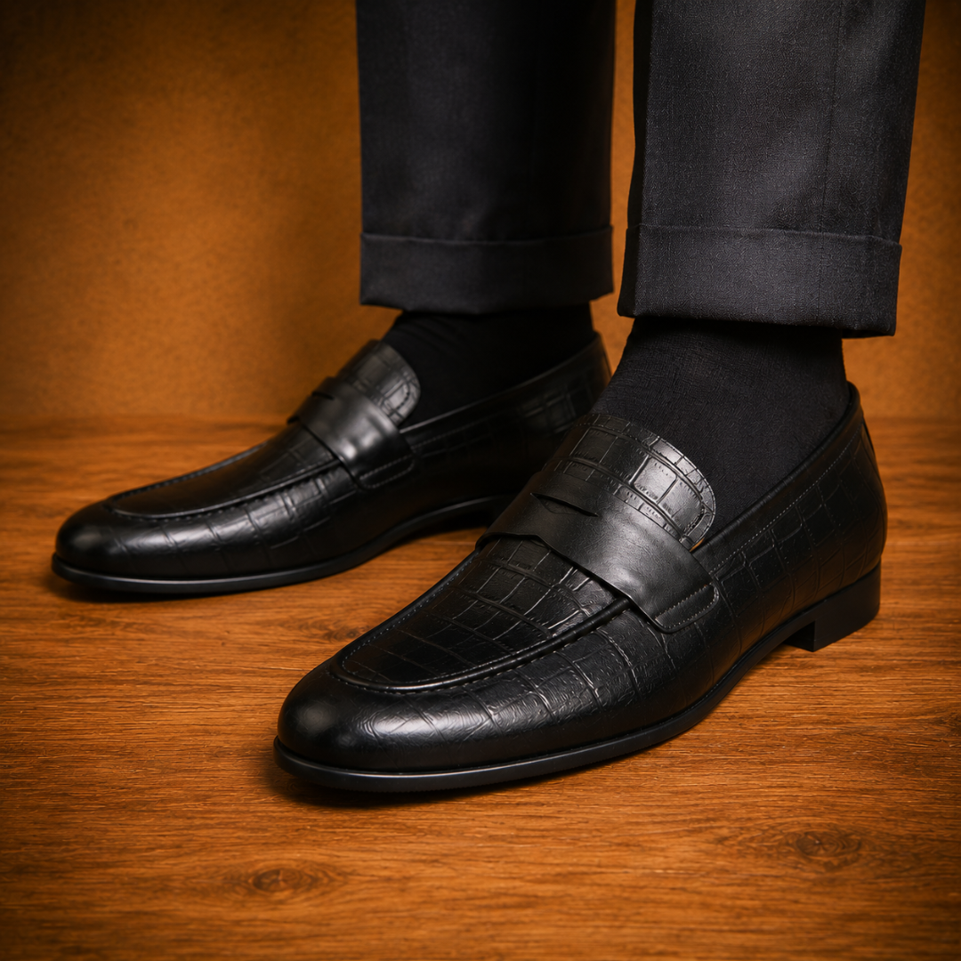 Luxurious Crocodile Penny Loafers
