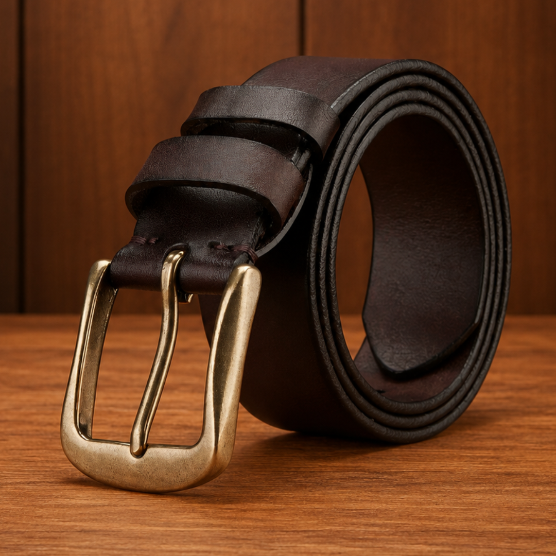 Vintage Buckle Leather Belt