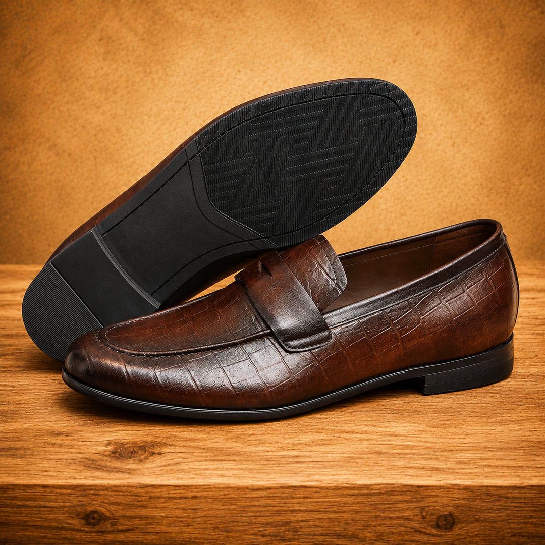 Luxurious Crocodile Penny Loafers
