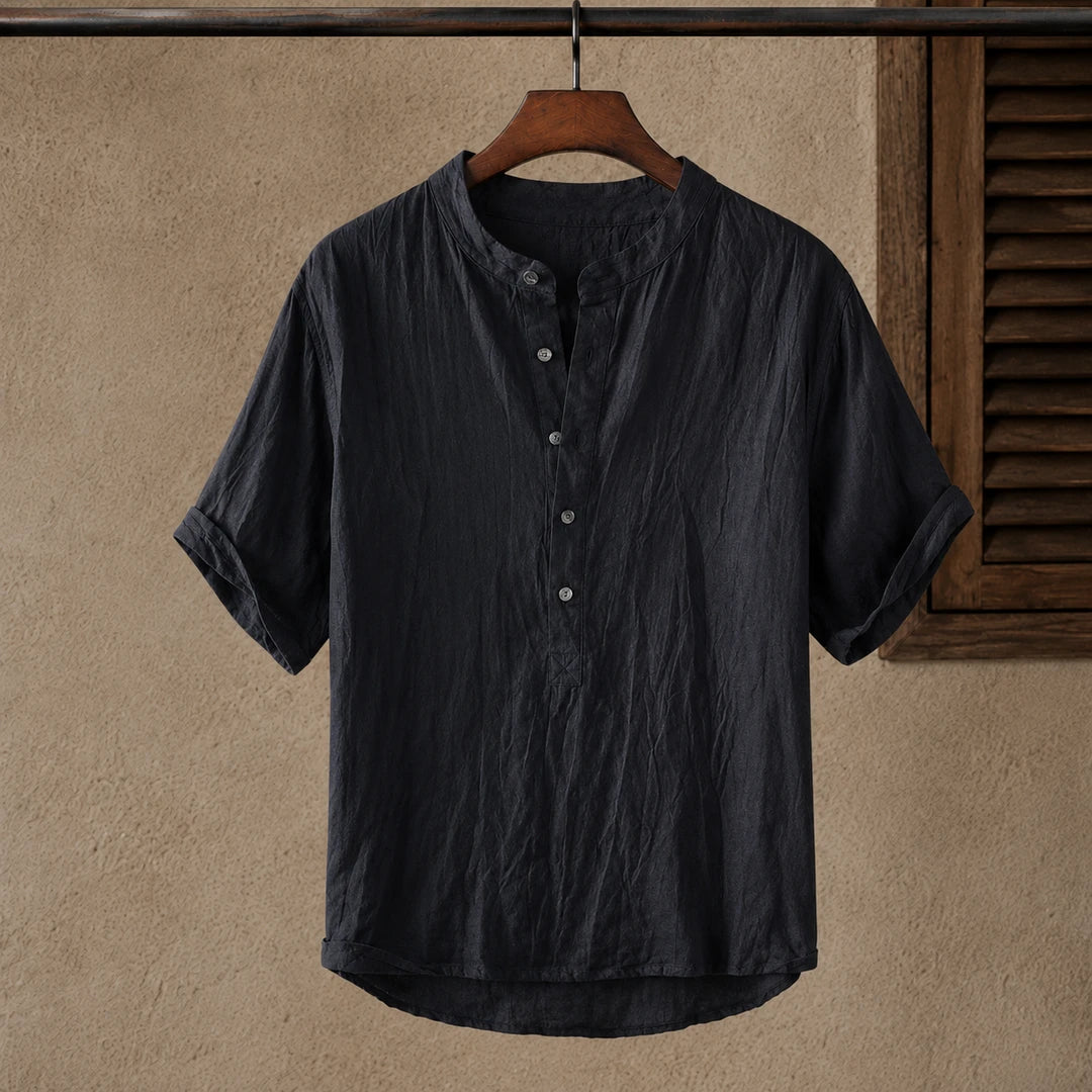Casual Band Collar Shirt