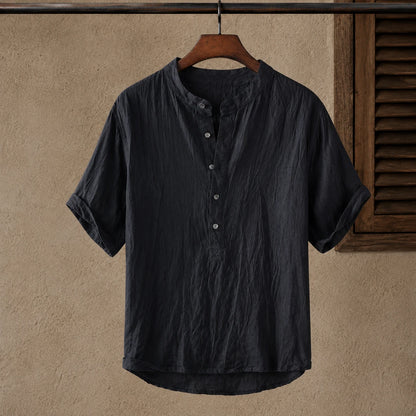 Casual Band Collar Shirt
