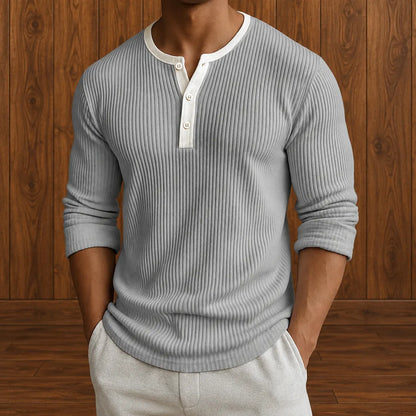 Casual Button Henley Shirt