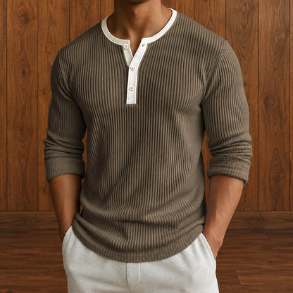 Casual Button Henley Shirt