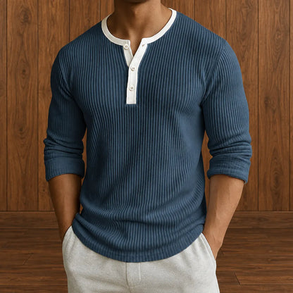 Casual Button Henley Shirt