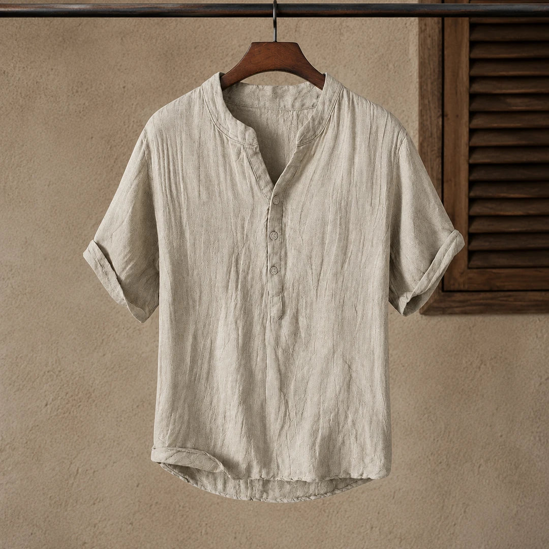 Casual Band Collar Shirt