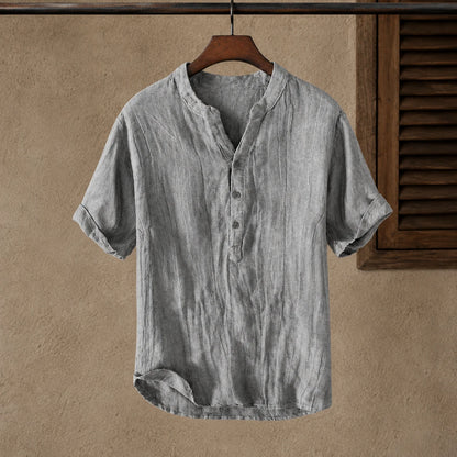 Casual Band Collar Shirt