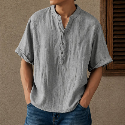Casual Band Collar Shirt