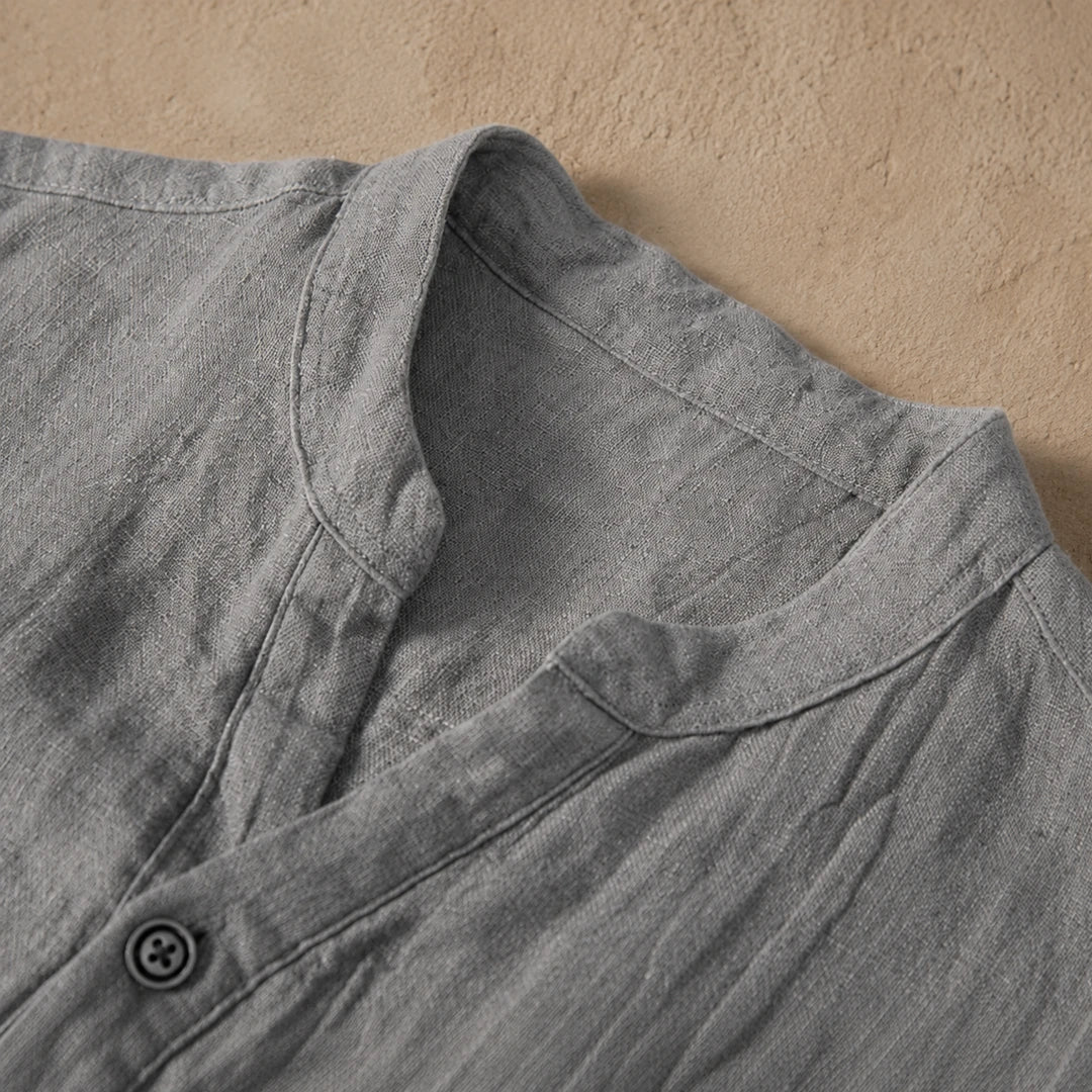 Casual Band Collar Shirt