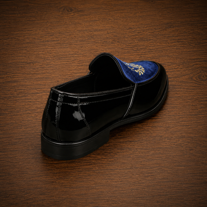 Velvet Patent Leather Loafers