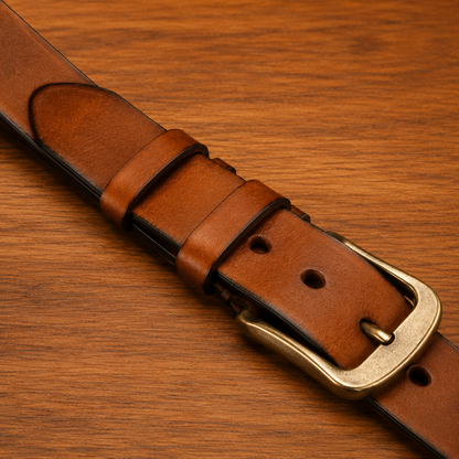 Vintage Buckle Leather Belt