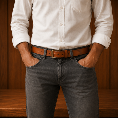 Vintage Buckle Leather Belt