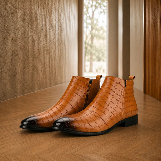 Classic Croc-Textured Boots