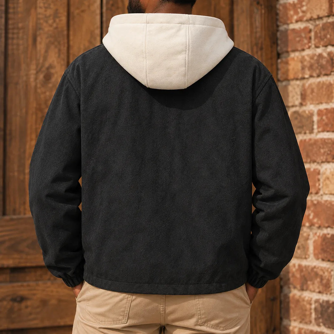 Contrast Hood Snap Jacket