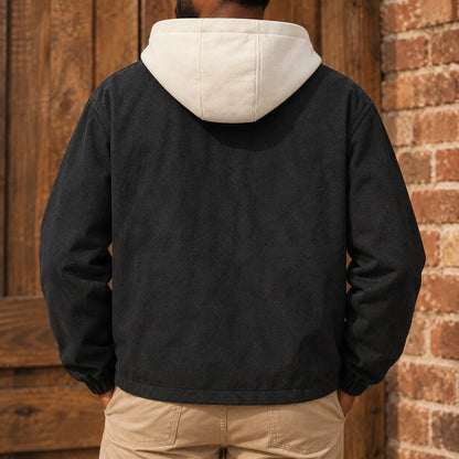 Contrast Hood Snap Jacket