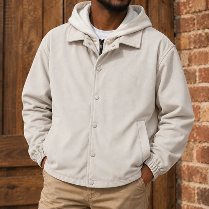 Contrast Hood Snap Jacket
