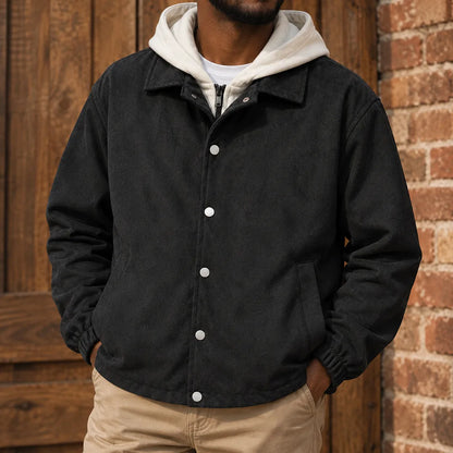 Contrast Hood Snap Jacket