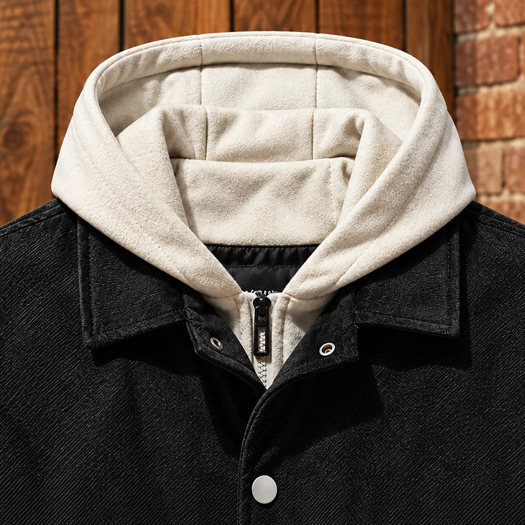 Contrast Hood Snap Jacket
