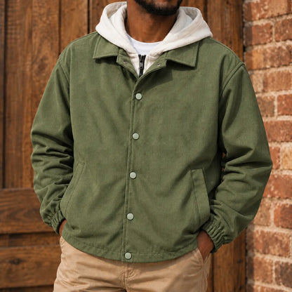 Contrast Hood Snap Jacket