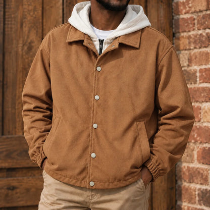 Contrast Hood Snap Jacket
