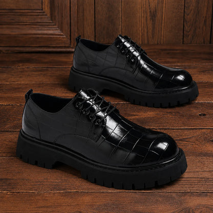 Embossed Contrast Derby Shoes