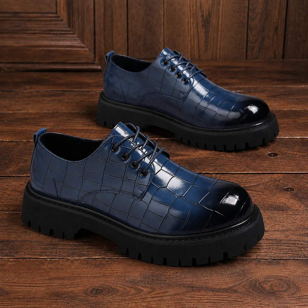 Embossed Contrast Derby Shoes