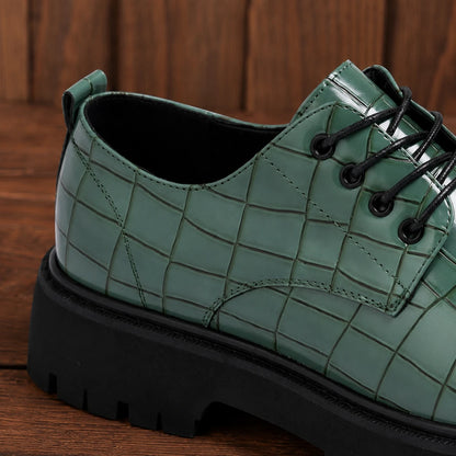 Embossed Contrast Derby Shoes