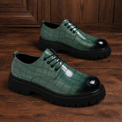 Embossed Contrast Derby Shoes