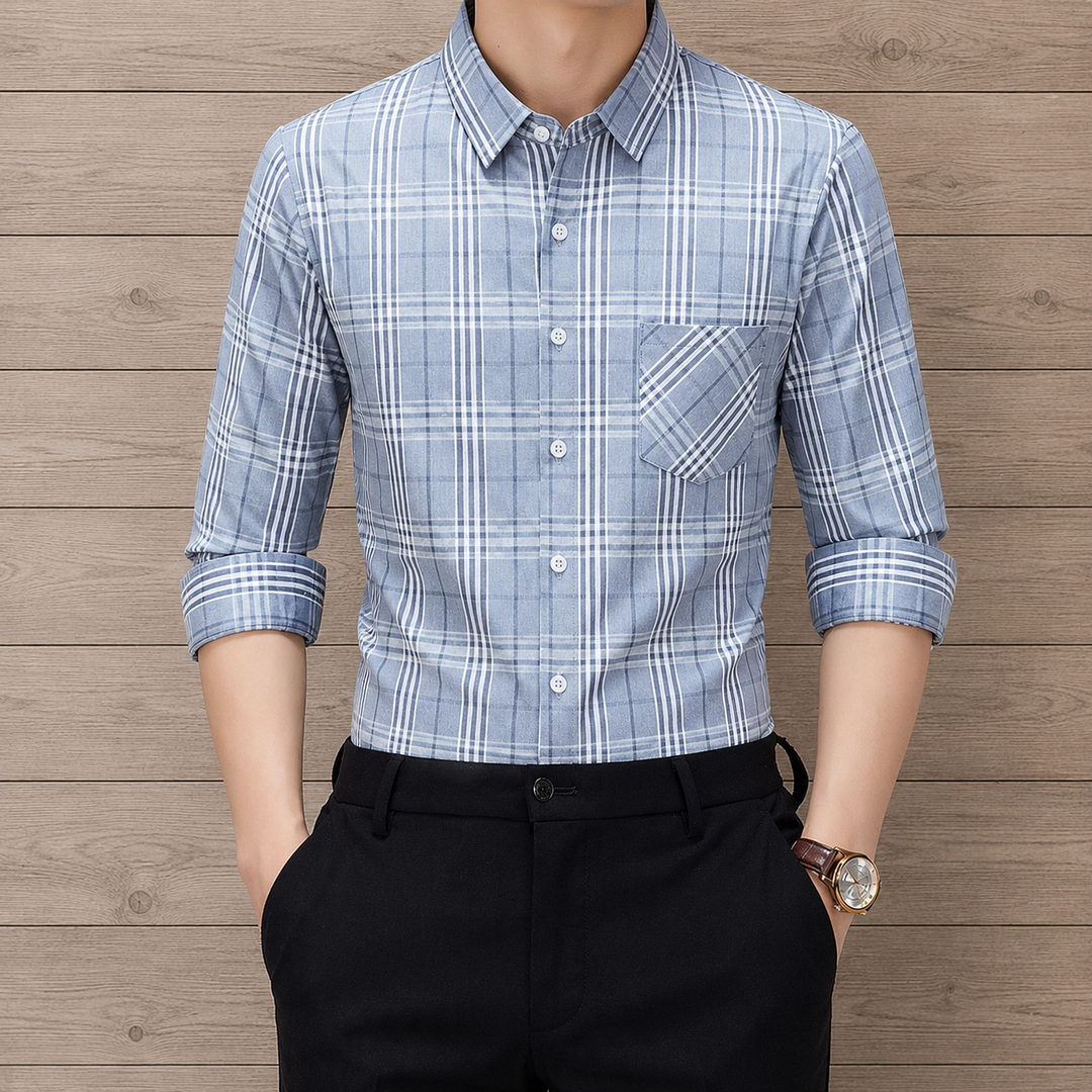 Plaid Long-Sleeved Shirt
