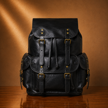 Vintage Leather Travel Backpack