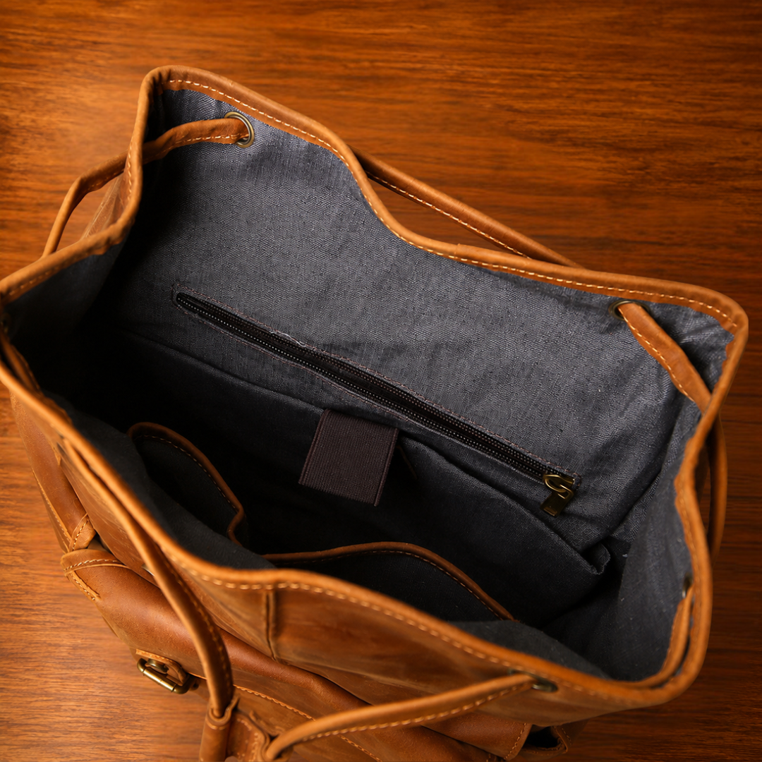 Vintage Leather Travel Backpack