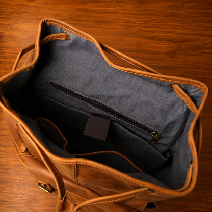 Vintage Leather Travel Backpack