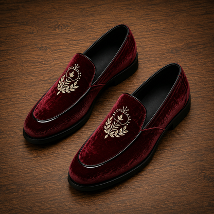 Velvet Patent Leather Loafers