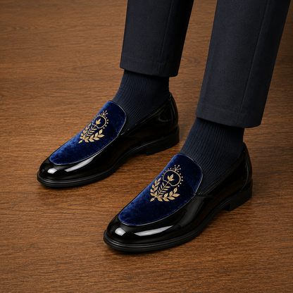 Velvet Patent Leather Loafers