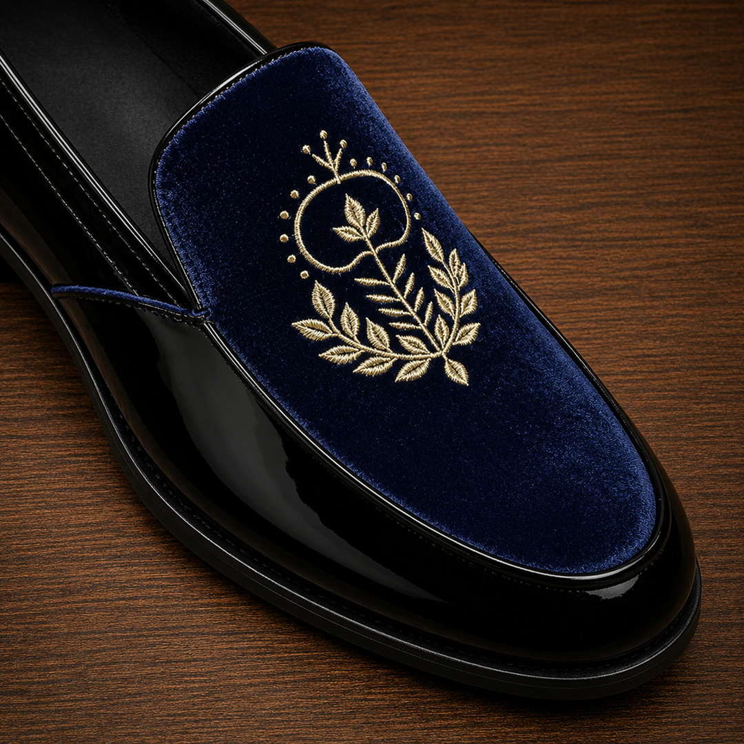 Velvet Patent Leather Loafers