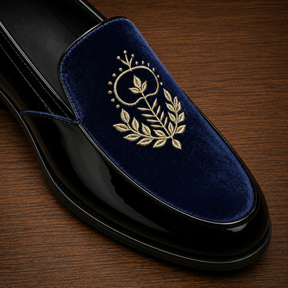 Velvet Patent Leather Loafers
