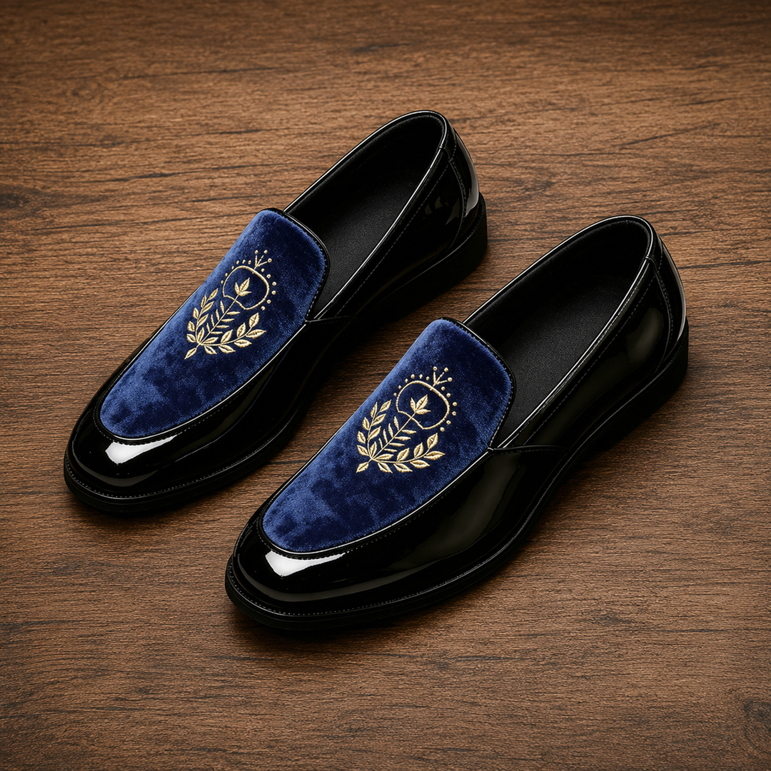 Velvet Patent Leather Loafers