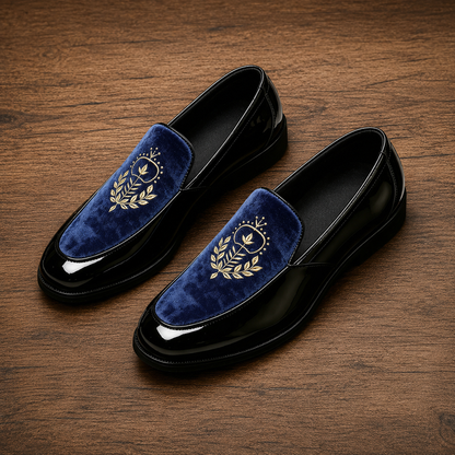 Velvet Patent Leather Loafers