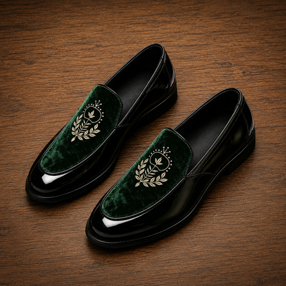 Velvet Patent Leather Loafers