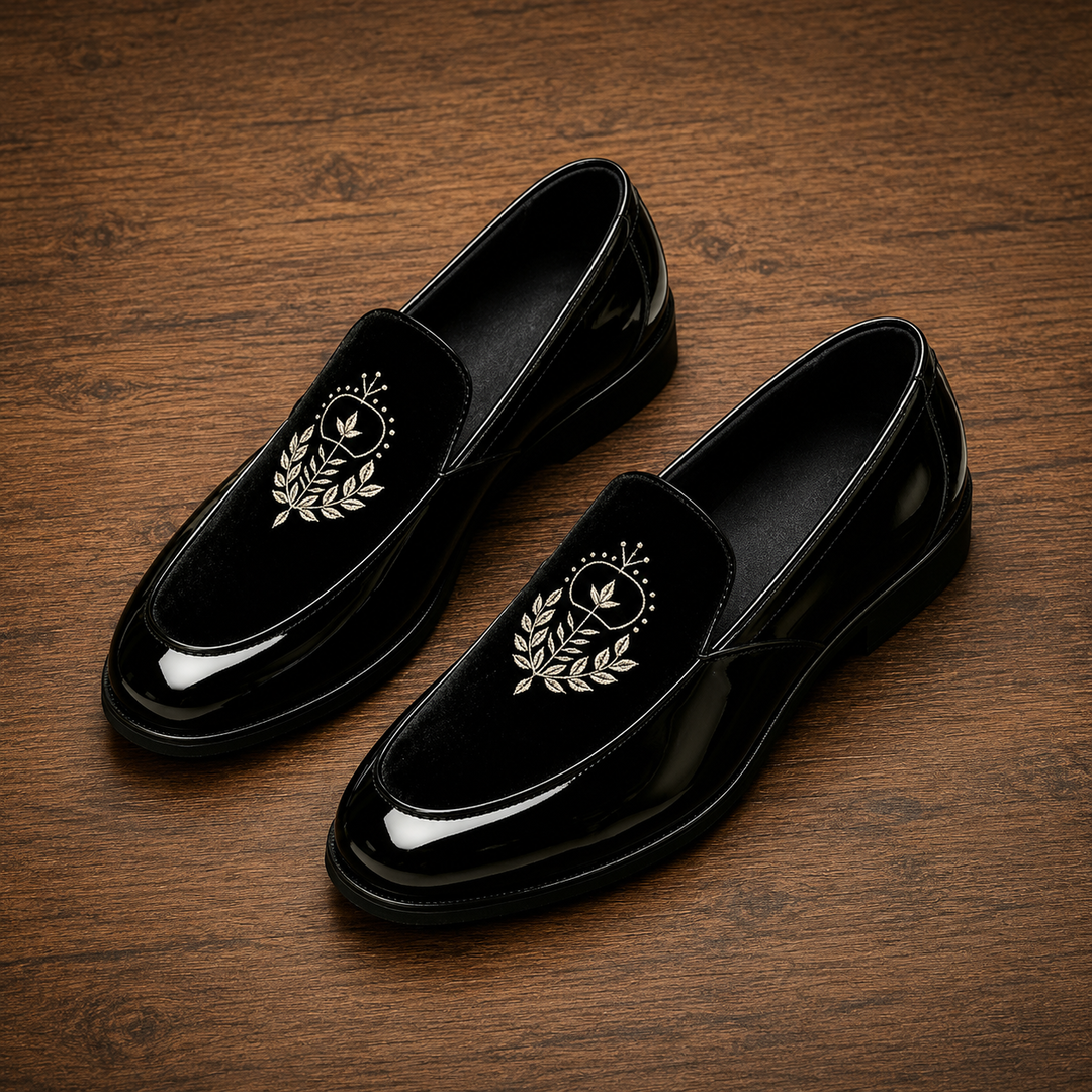 Velvet Patent Leather Loafers