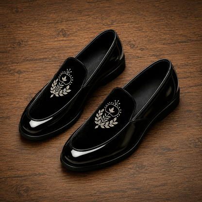 Velvet Patent Leather Loafers