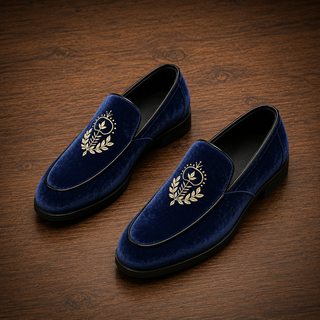 Velvet Patent Leather Loafers