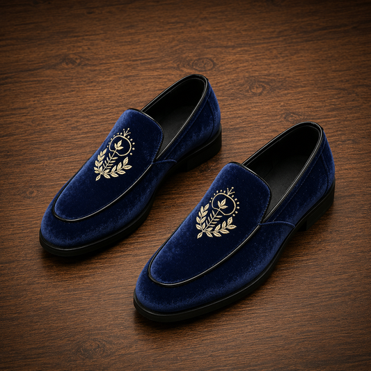 Velvet Patent Leather Loafers