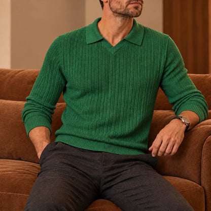 Modern Knit Polo Sweater