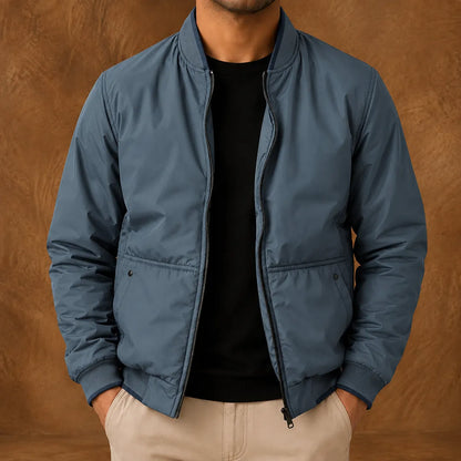 Ribbed-Collar Bomber Jacket