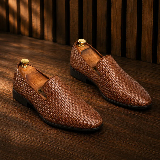 Textured Woven Loafers